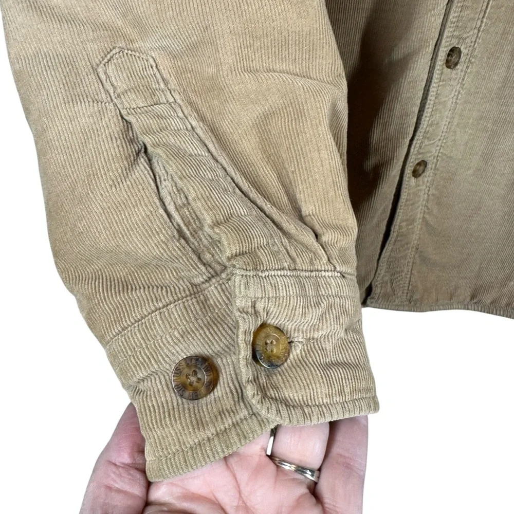LEVI'S Men's Medium Tan Corduroy Blanket Lined Shacket Jacket Button Down - Picture 6 of 8